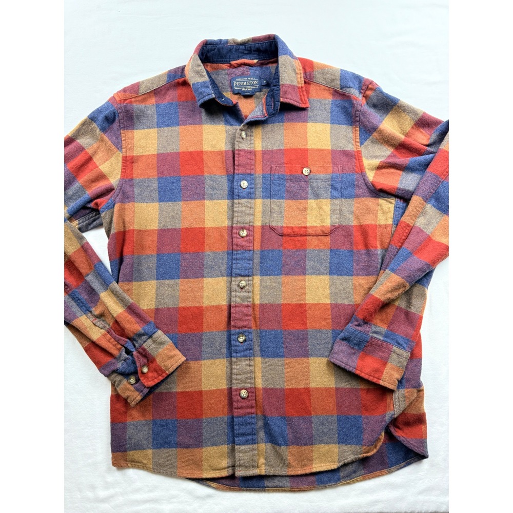 Pendleton Flannel Button Up Shirt Mens Size S Multicolor Plaid Outdoor‎ Heritage